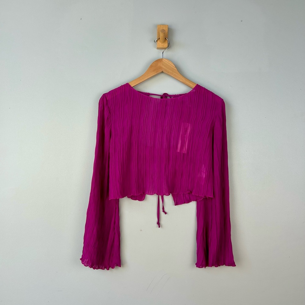 NEW | Urban Outfitters Orion Plisse Tie-Back Top